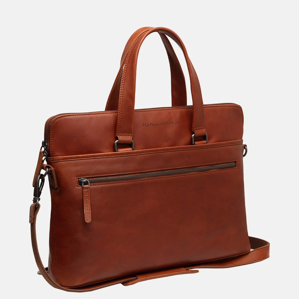 Chesterfield laptoptas bruin